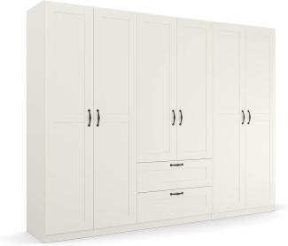 Kleiderschrank QUADRA SPIN Cottage weiß 6-trg 271 cm