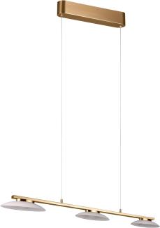 Höhenverstellbare LED Balkenpendelleuchte MERTON Messing, B: 102cm