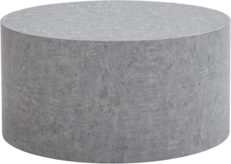 Couchtisch Monobloc 60x60x30cm Beton-Optik Grau Rund Modern