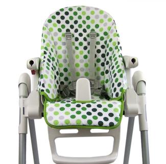 BAMBINIWELT Ersatzbezug Sitzkissen Bezug kompatibel mit Peg Perego Prima Pappa ZERO3 & SIESTA (pistazie Punkte)