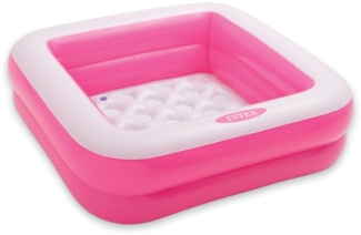Intex Spielkiste, Swimming Pool, aufblasbar, quadratisch, für Babys und Kleinkinder, 57100 Rosa 57100