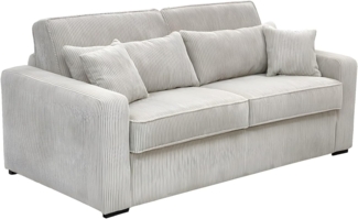 Vente-unique - Schlafsofa mit Matratze 4-Sitzer - Liegefläche mit Lattenrost mit breiten Latten 160 cm - Matratze 16 cm - Cord - Beige - MONDOVI