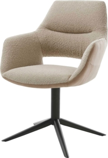 Drehstuhl Yago-Flex mit Armlehnen Materialmix Schlamm Fußkreuz Schwarz 360° drehbar Wippfunktion Taschenfederkern