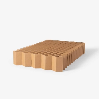 ROOM IN A BOX Bett 2. 0 M/Braun: Klappbett aus Wellpappe 120 140x200 cm und Zwischengrößen. Auch als Gästebett. Lattenrost Nicht nötig.