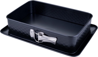 Zenker Rechteck-Springform 28x18 cm – Ideal für Valentins- & Muttertag, mit einzigartiger Herz-Prägung, PFAS-frei, Made in Germany