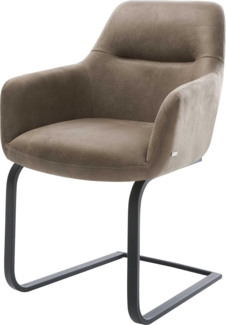 Stuhl Pejo-Flex Freischwinger flach schwarz Vintage Taupe