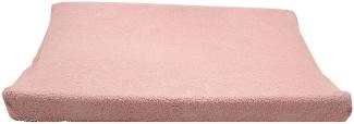 Ti TIN | Wickeltischauflagenbezug aus Frottee-Stoff, 80x50 cm | weicher und saugfähiger Wickelunterlagenbezug, Bezug aus adaptivem elastischem Gewebe, 100% Mikrofaser, Farbe: rosa