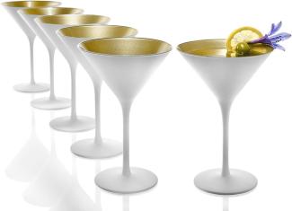 Stölzle Lausitz ELEMENTS Cocktailschale Weiß-Gold 6er Set