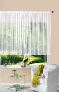 Gardinenbox Bogenstore, Kräuselband (1 St), transparent, Jacquard, Store Jacquard Isabella Kräuselband Universalband Weiß Längsstreifen T