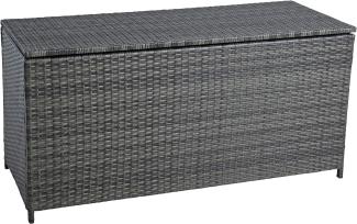 Auflagenbox Poly Rattan Kissenbox Gartenbox Aufbewahrungsbox Anthrazit-Grau