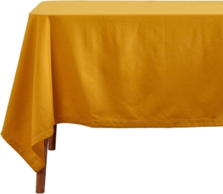 Homescapes Tischdecke Tischdecke senfgelb – 137 x 228 cm, 100% Baumwolle (1-tlg)