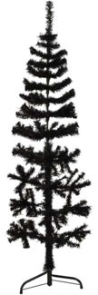 vidaXL Künstlicher Halb-Weihnachtsbaum Ständer Schlank Schwarz 120 cm 344574