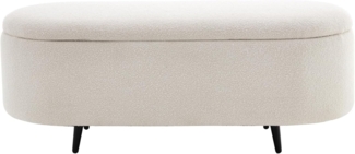 riess-ambiente Truhenbank VOGUE 110cm weiß / schwarz · Sitzbank mit Bouclé-Bezug & Stauraum (Einzelartikel, 1-St), Truhenbank mit robustem Metallgestell · bequeme Schaumstoffpolsterung