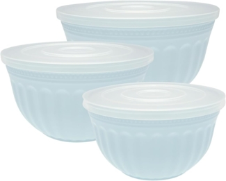 Greengate Schüssel Alice Schüssel mit Deckel pale blue Set3, (Schüsseln & Schalen)