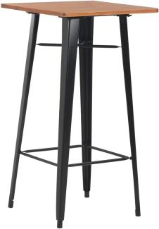 vidaXL Bartisch Schwarz 60×60×108 cm Kiefer Massivholz und Stahl 280082