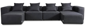 HOME DELUXE Modulares Sofa VERONA XXL - 414 x 207 cm Anthrazit