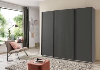 Schwebetürenschrank >Andorra< in Graphit - 250x216x65cm (BxHxT)