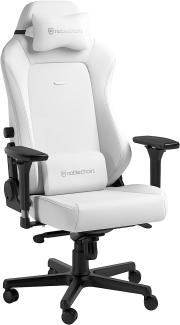 noblechairs Hero Gaming Stuhl - Bürostuhl Weiß Inklusive Kissen - Gaming Sessel High-Tech Kunstleder - Ergonomischer Stuhl - White Edition