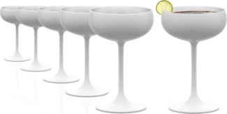 Stölzle Lausitz ELEMENTS Sektschale Weiß-Silber 6er Set - A