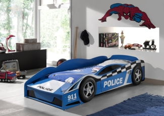 Vipack 'Police Car' Autobett 70x140 cm blau lackiert