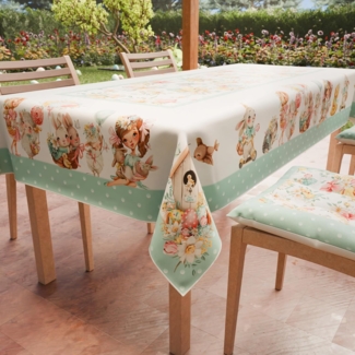 PETTI Artigiani Italiani - Tischdecke Ostern schmutzabweisend rechteckig Tischdecke Ostern Küche Design Dolly X12 Sitze (140x240 cm) 100% Made in Italy