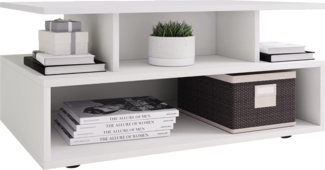 VCM Beistelltisch & Couchtisch Esila 917410 Weiß H. 40 x B. 80 x T. 50 cm