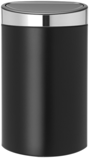 Brabantia Touch Bin, Mülleimer, Abfalleimer, Abfallbehälter, Matt Black, Deckel in Matt Steel, Stahlmatt, Fingerprint Proof, 40 L, 114847