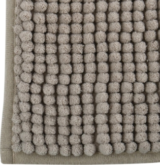 MSV Badteppich 2er Set Badvorleger Duschvorleger Chenille Hochflor Badematte 40x60 cm + 60x90 cm – Taupe
