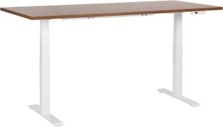 Höhenverstellbarer Schreibtisch Elektrisch Dunkler Holzfarbton DESTINES