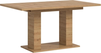 Ausziehbarer Esstisch (B/H/T): 150-190x76x80 in Artisan Nachbildung mit Doppelsäulen-Fußgestell