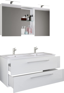 VCM Badmöbel Waschtisch Budasi 917547 Weiß H. 127 x B. 112 x T. 46 cm