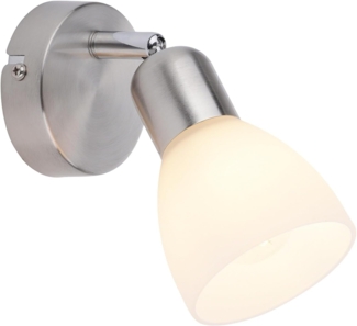 Leuchten Direkt 1er Spot Karo stahl-weiß 14x8 cm E14, max. 40 W