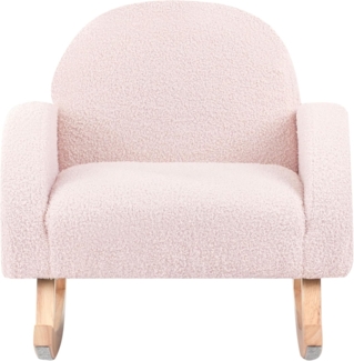 Kinderschaukelstuhl HUG Bouclé Pastellrosa