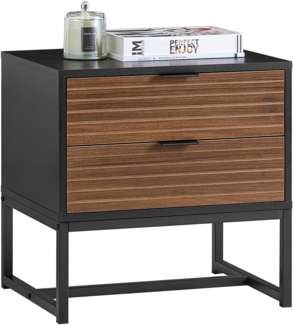 SoBuy Nachttisch FBT156, Nachtschrank mit 2 Schubladen Sofatisch Beistelltisch Telefontisch