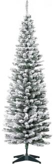 HOMCOM Künstlicher Weihnachtsbaum 180 cm mit 390 Astspitzen abnehmbar Standfuß, Künstlicher Baum, für Weihnachtsfest, Indoor, grün+weiß