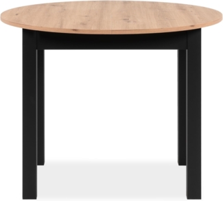 freiraum Esstisch Coburg, in Artisan Oak / schwarz - 100 x 76 x 100 cm (BxHxT)