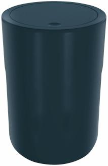Spirella Design Kosmetikeimer "Cocco" mit Extra Ring für Müllbeutel Treteimer Schwingdeckeleimer Abfallbehälter mit Schwingdeckel 5 Liter (ØxH): 19x26 cm Dunkelgrau