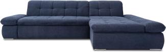 DOMO. collection Ecksofa Moric / Eckcouch mit Bett / Sofa mit Schlaffunktion in L-Form Couch mit Armlehnfunktion/ 300x172x80 cm / Schlafsofa in dunkel blau