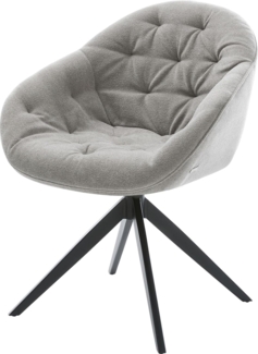 Drehstuhl Gaio-Flex Strukturstoff Soft Grau Kreuzgestell breit Schwarz 360° drehbar Wippfunktion