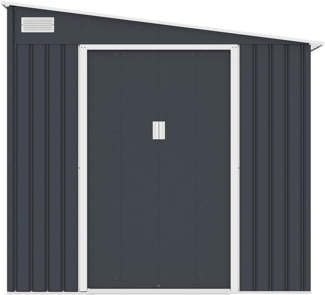 Vente-unique - Gartenhaus Metall mit Anlehnfunktion - 5,49 m² - verzinkter Stahl - Anthrazit - DAUSTIN