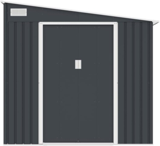Vente-unique - Gartenhaus Metall mit Anlehnfunktion - 5,49 m² - verzinkter Stahl - Anthrazit - DAUSTIN
