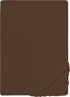 biberna Jersey-Elastic-Spannbetttuch , Topas / Mocca, 1 x 180 x 200 cm - 200x220 cm