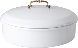 RIESS 0590-033 Brotdose mit Deckel 36 cm, weiß, Emaille / Brotbehälter