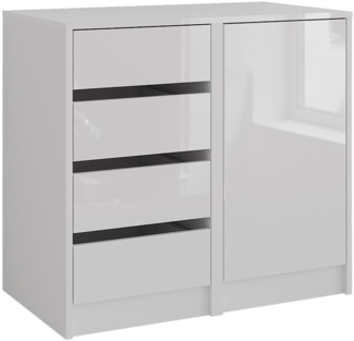 Kommode Sherry Weiß/Weiß Hochglanz 80.2x76 cm 2 Teile Vicco