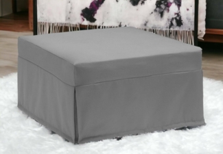 Talamo Italia - Ancilla Klappbett, Hocker, der in ein Einzelbett umgewandelt werden kann, Stoffhocker für das Wohnzimmer, 100 % Made in Italy, 80 x 80 x 45 cm, Grau