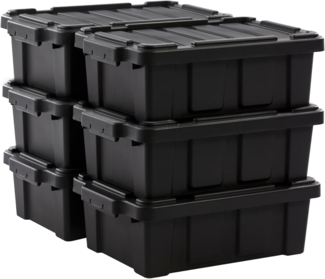Iris Ohyama Heavy Duty Organisation Boxes, 12.5L, 6er-Set, Rot, Kompakt, Robust, Stapelbar, Aufbewahrungsbox, Für Garage, Regale, Umzug, Plastik, Utility, Werkzeugkiste, DDSKT-130