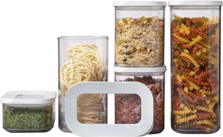 Mepal | Modula Set – 5-teilig | Starter-Set Weiß | ideal zur Aufbewahrung von trockenen Lebensmitteln | spülmaschinenfest | BPA-frei Kunststoff