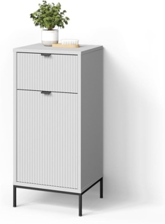 Livinity® Midischrank ATERNO, Weiß, 40 x 87 cm mit Tür und Schublade