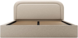 Vente-unique - Bett mit Bettkasten - 180 x 200 cm - Melierter Stoff - Beige - FIREZA