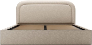 Vente-unique - Bett mit Bettkasten - 180 x 200 cm - Melierter Stoff - Beige - FIREZA